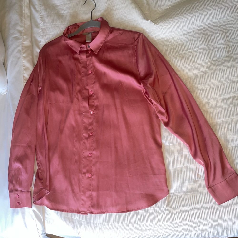 Pink Silky (Polyester) H&M shirt